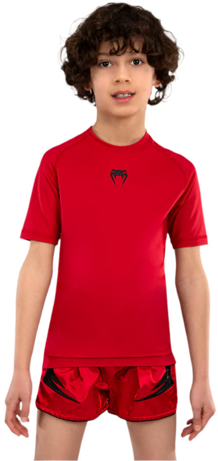 Venum Contender Kids Rashguards Short Sleeves - Cherry Red
