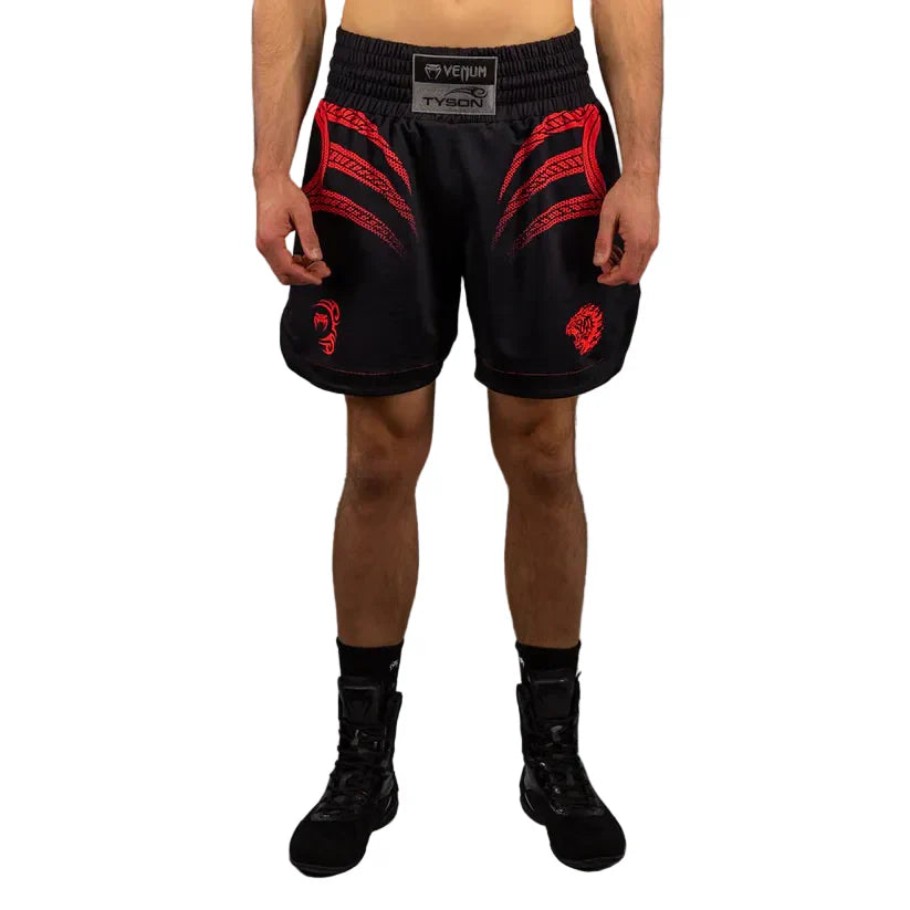 Venum x Mike Tyson Tiger Boxing Shorts - Deep Black/Intense Red