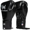 Hit N Move Horse Hair Suvari Boxing Gloves - Lace Up - Black