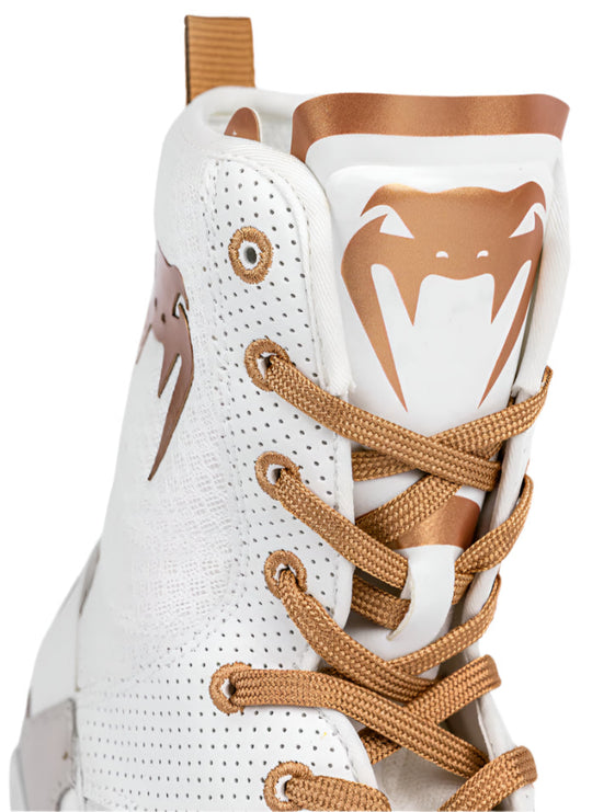 Venum Elite Boxing Shoes - White/Gold