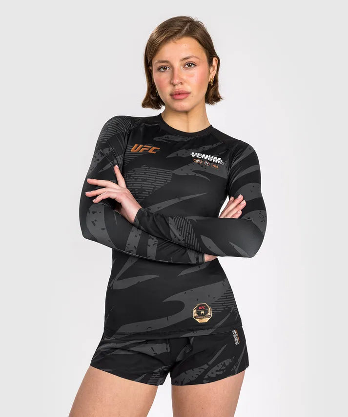 UFC Adrenaline By Venum Fight Week Women’s Performance Long Sleeve Rash Guard - Urban Camo