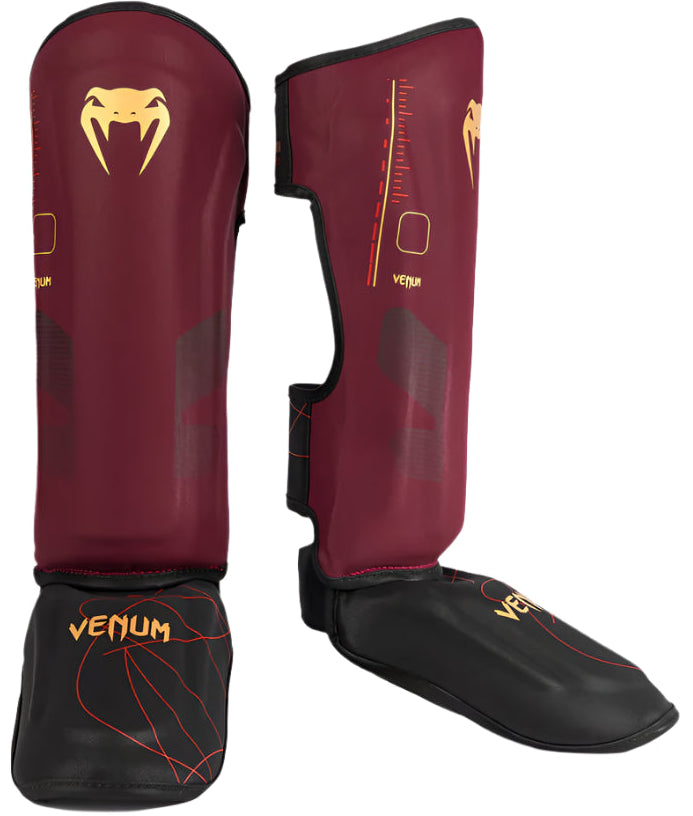 Venum Tactical XT Shinguards - Black/Burgundy/Gold