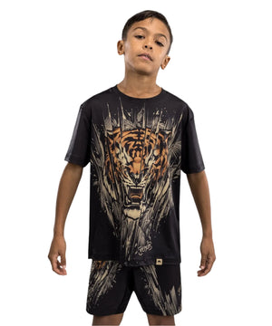 Venum Tiger Kids Dry Tech T-Shirt - Black/Neon Orange