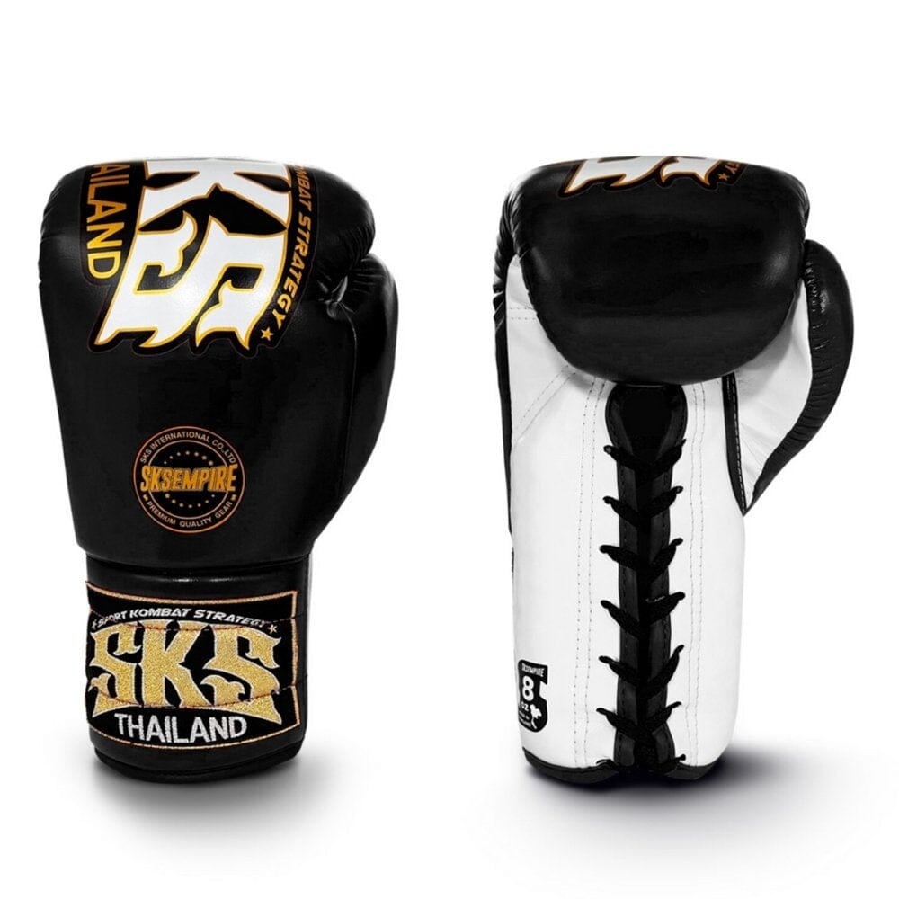 SKS Trapezoid Lace Boxing Gloves - Black