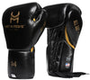Hit N Move - 1.5 lbs 24 Oz Conditioning Gloves Lace Up - Black/Gold