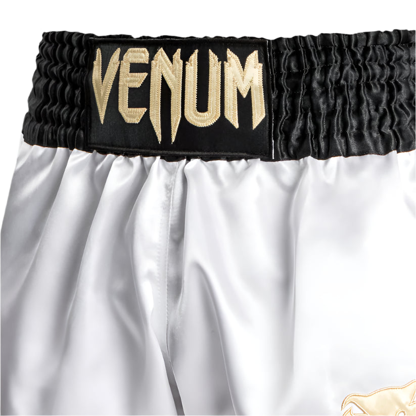 Venum Classic Muay Thai Short - White/Gold/Black
