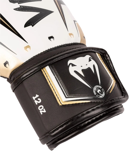 Venum Elite Evo Boxing Gloves - White/Gold