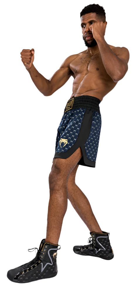 Venum Monogram Boxing Short - Black/Navy Blue