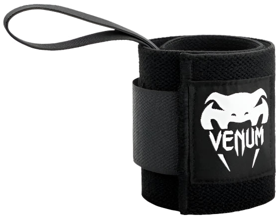 Venum Hyperlift Weightlifting Wrist Wraps - Black - Pair