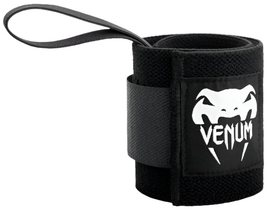 Venum Hyperlift Weightlifting Wrist Wraps - Black - Pair