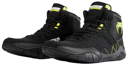 Venum Training Camp 4.0 Wrestling Shoes - Black/Neon Green