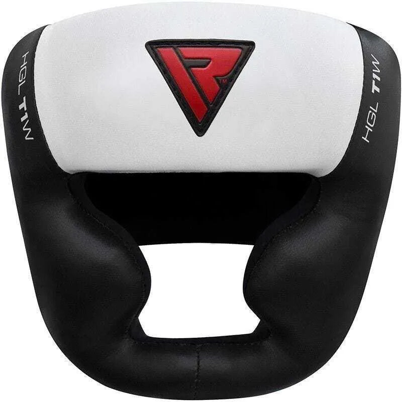 RDX T1 Leather Full Face Headgear - White/Black