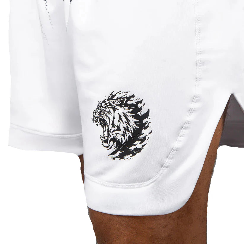 Venum x Mike Tyson Tiger Boxing Shorts - Optical White/Deep Black