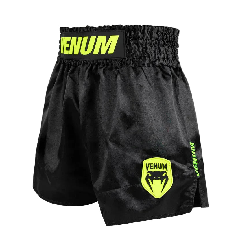 Venum Classic Evo Muay Thai Shorts - Black/ Neon Yellow