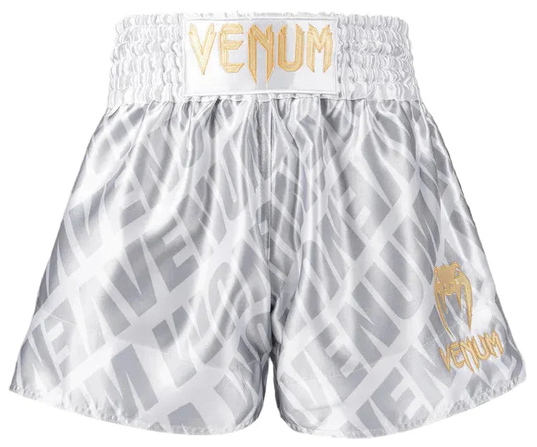 Venum x Contender XT Muay Thai Shorts – White/Silver
