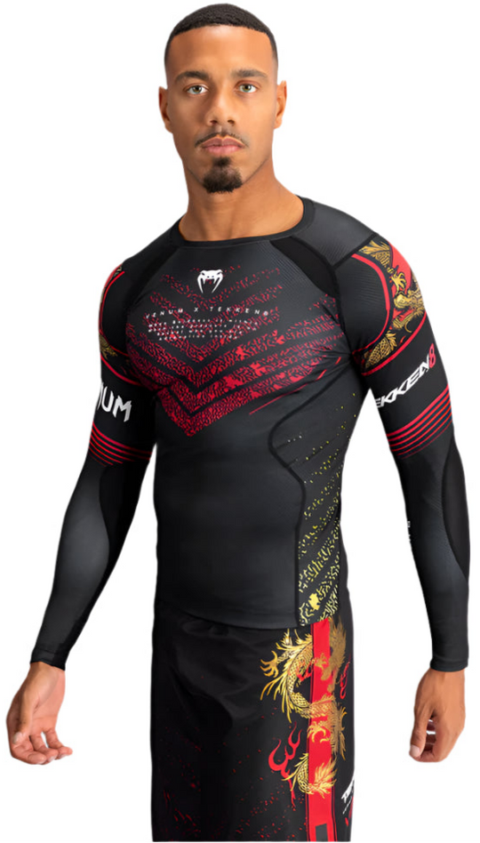 Venum X TEKKEN 8 - Marshall Law Rashguard - Black/Red/Gold