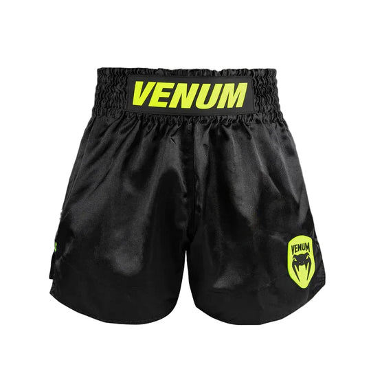 Venum Classic Evo Muay Thai Shorts - Black/ Neon Yellow