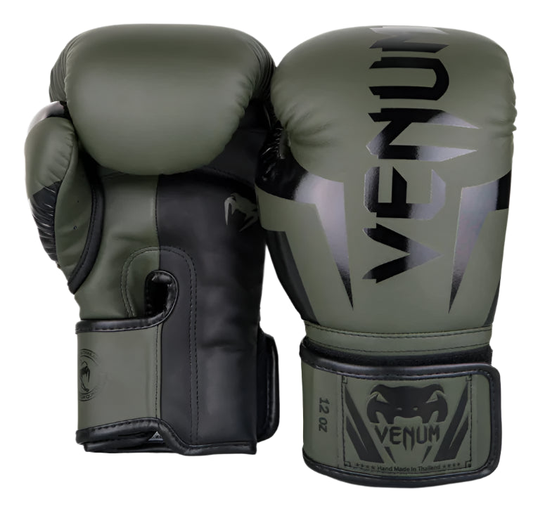 Venum Elite Boxing Gloves - Khaki/Black