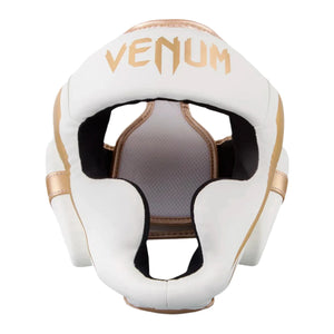 Venum Elite Headgear - White/Gold