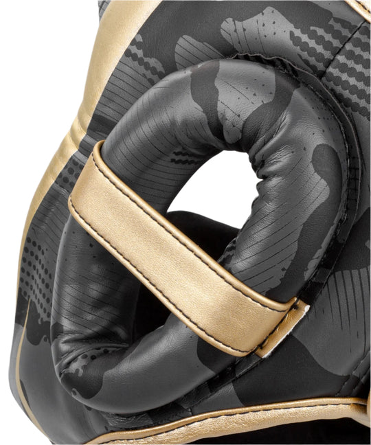 Venum Elite Boxing Headgear - Dark Camo/Gold