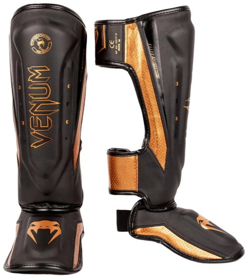 Venum Elite Evo Shinguards - Black/Bronze