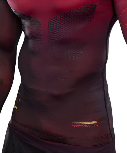 Venum Tactical XT Men's Long Sleeve Rashguard - Black/Burgundy/Gold