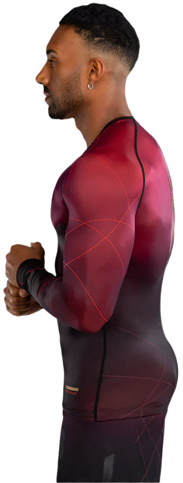 Venum Tactical XT Men's Long Sleeve Rashguard - Black/Burgundy/Gold