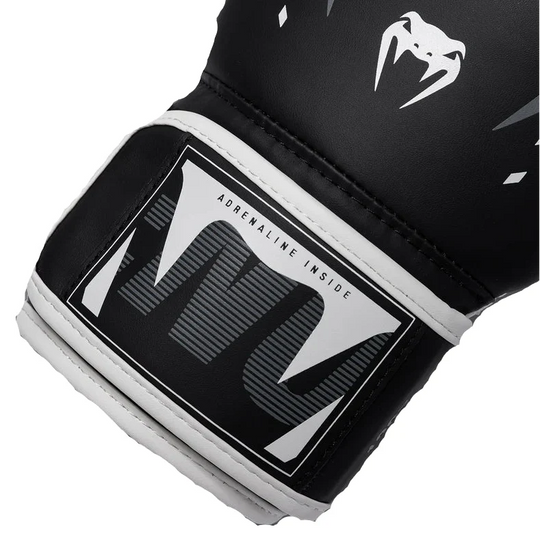 Venum Adrenaline Boxing Gloves - Black/Silver Grey