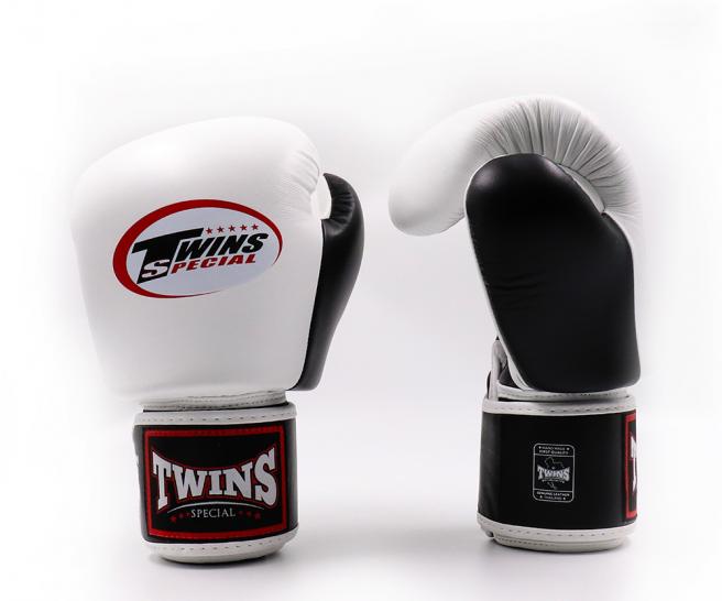 Twins Special Boxing Gloves - Black/ White