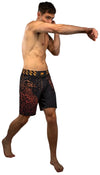 Venum Quetzal Fury Fightshorts - Black/Fury Red/ Tangerine