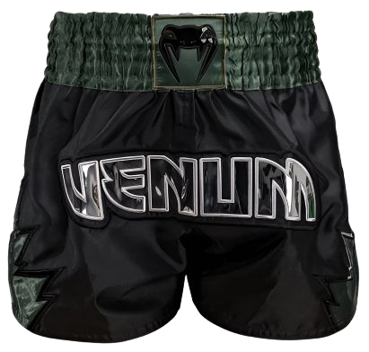 Venum Inferno Muay Thai Shorts - Deep Black/Khaki