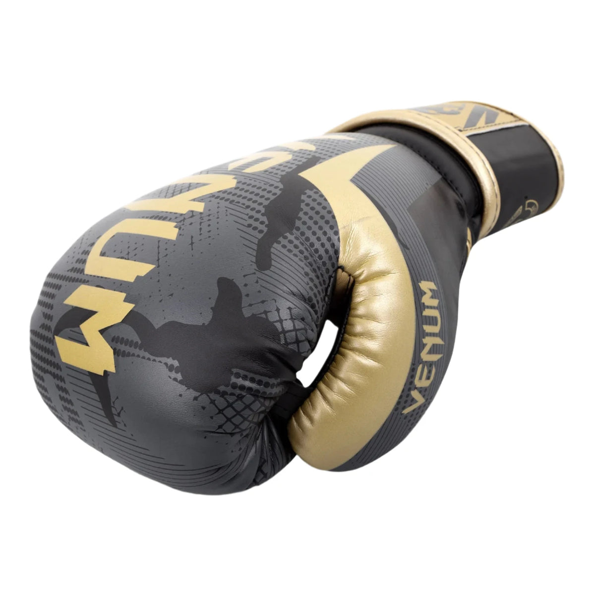 Venum Elite Boxing Gloves - Dark Camo/Gold