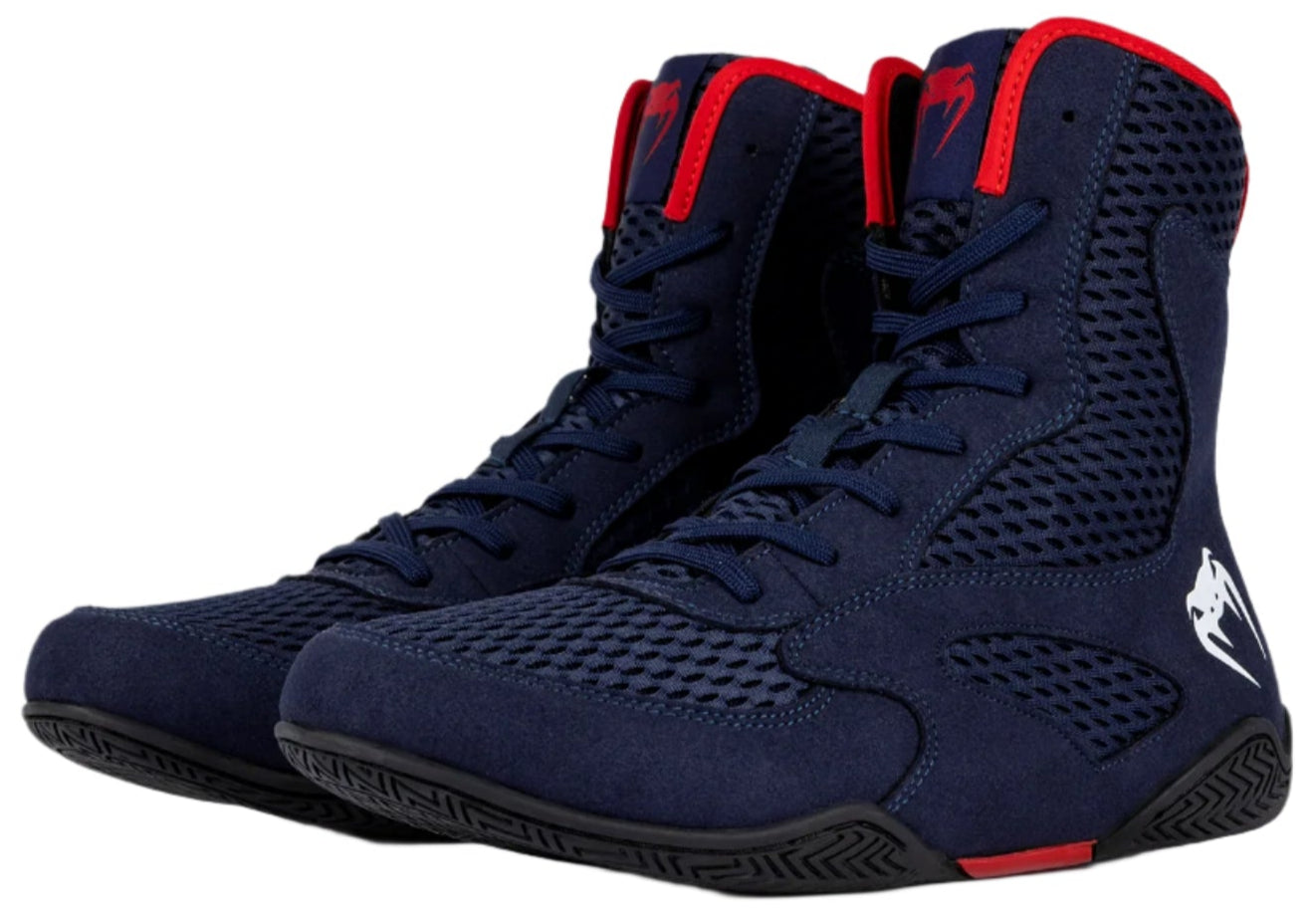 Venum Contender Boxing Shoes - Navy Blue/Red