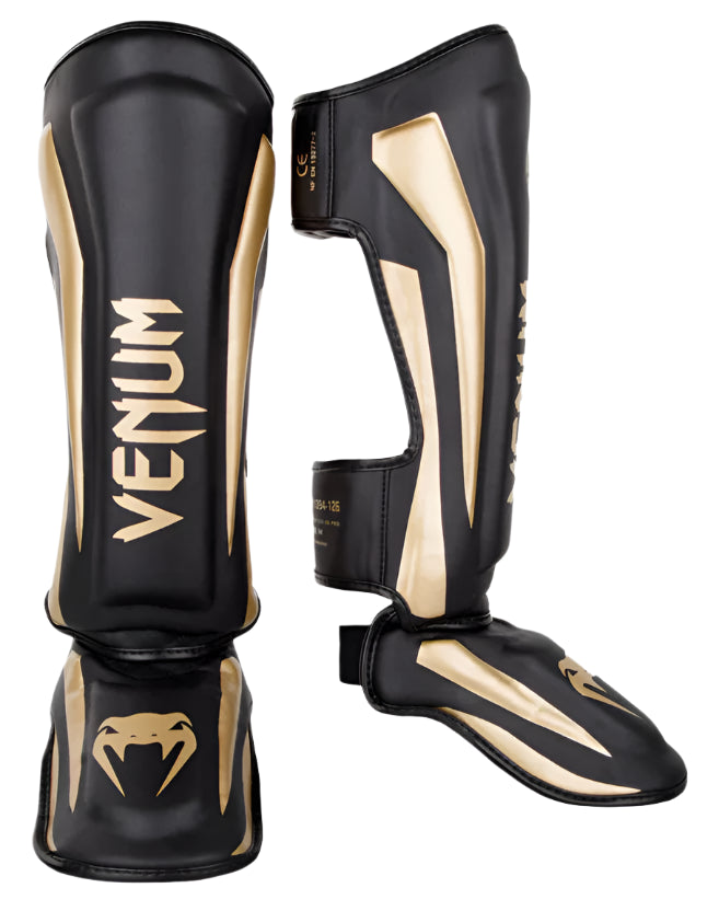 Venum Elite Standup Shin Guards - Black/Gold