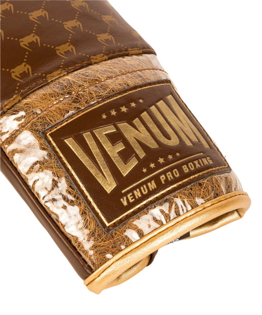 Venum Coco Monogram Pro Lace Up Boxing Gloves - Grizzly Brown