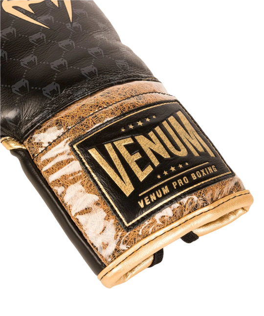 Venum Coco Monogram Pro Lace Up Boxing Gloves - Intense Black