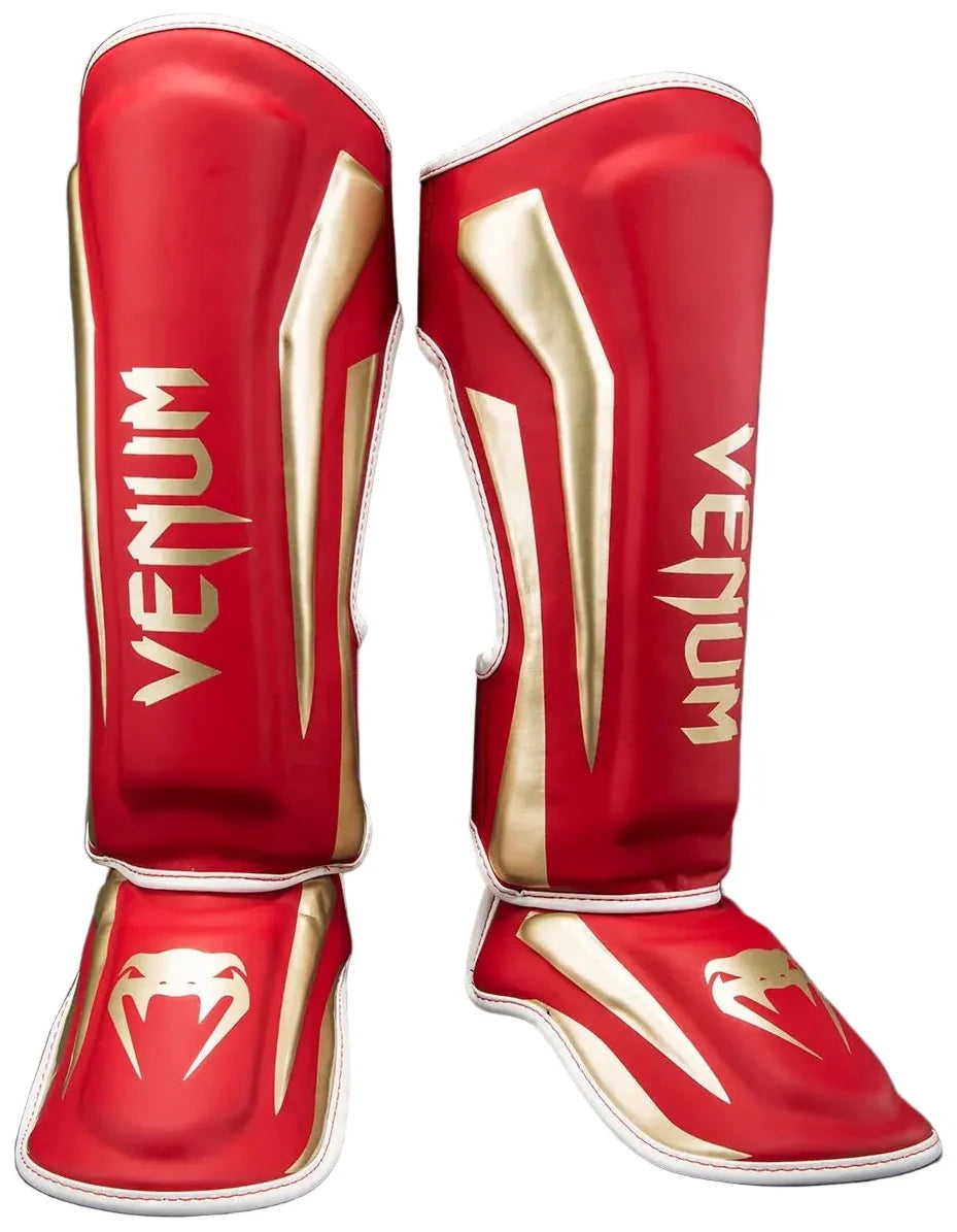 Venum Elite Shin Guards - Red