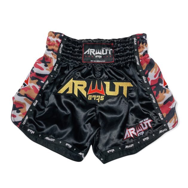 Arwut Camo Edition Muay Thai Shorts - Black/Red