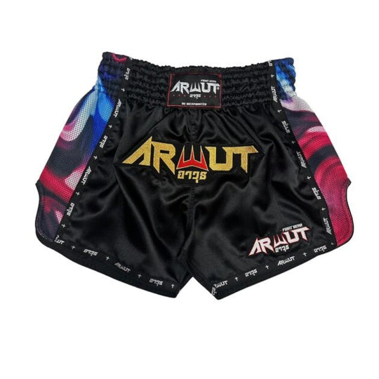 Arwut Illusion Muay Thai Shorts - Black/Red