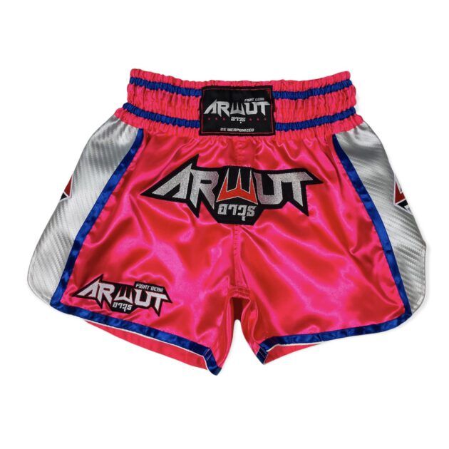 Arwut Carbon Edition Muay Thai Shorts - Pink/Silver