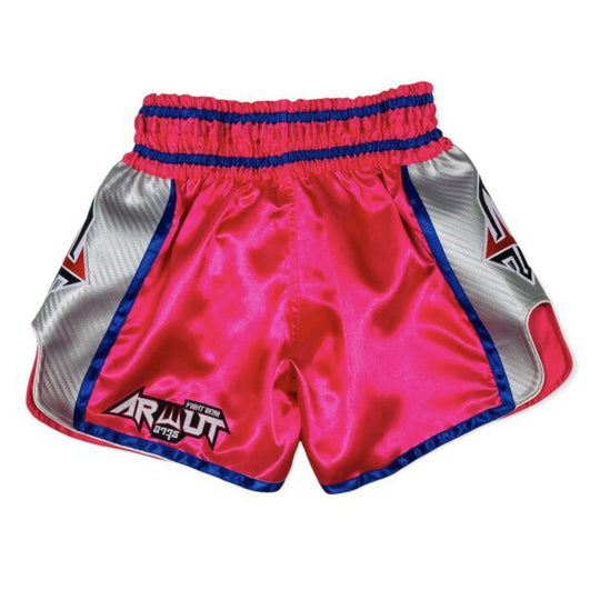 Arwut Carbon Edition Muay Thai Shorts - Pink/Silver