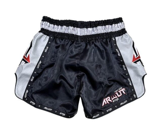 Arwut Carbon Edition Muay Thai Shorts - Black/Silver