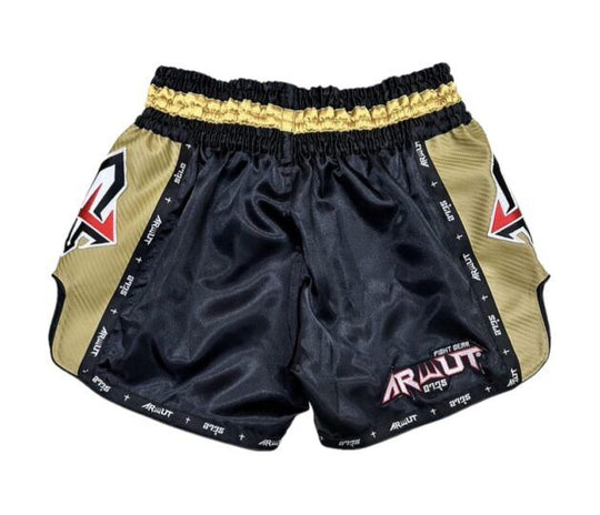 Arwut Carbon Edition Muay Thai Shorts - Black/Gold