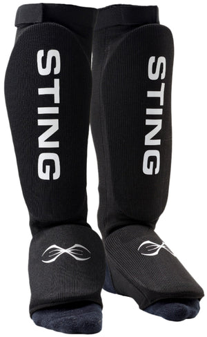 Sting Armalite Slip On Shin & Foot Protector - Black/White