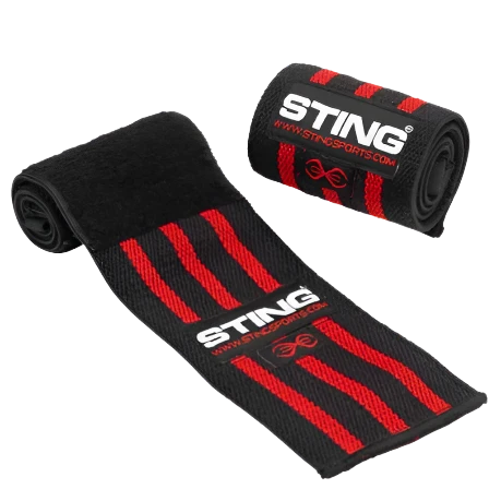 Sting Elasticised Lifting Wrist Wraps - Black/Red - 18 Inch