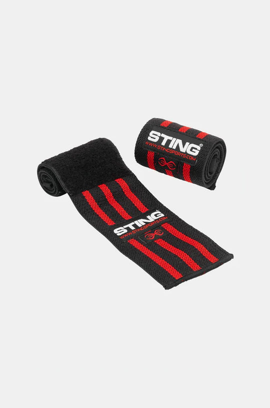 Sting Elasticised Lifting Wrist Wraps - Black/Red - 18 Inch