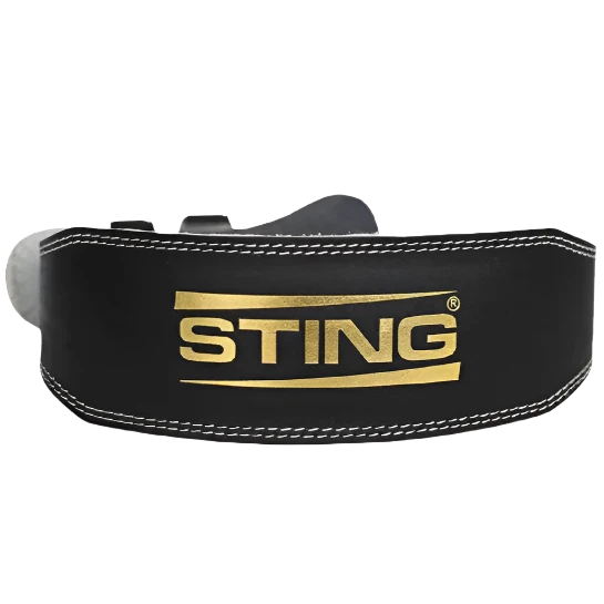 Sting Eco Leather Lifting Belt 4 Inch - Black/Gold