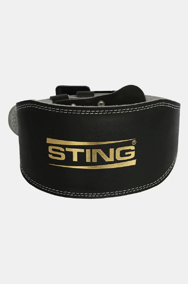 Sting Eco Leather Lifting Belt 6 Inch - Black/Gold