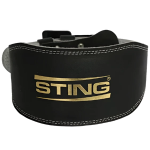 Sting Eco Leather Lifting Belt 6 Inch - Black/Gold