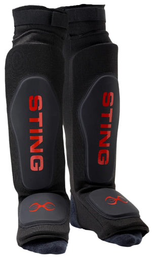 Sting Armaplus Slip On EVA Shin & Foot Protector - Black/Red